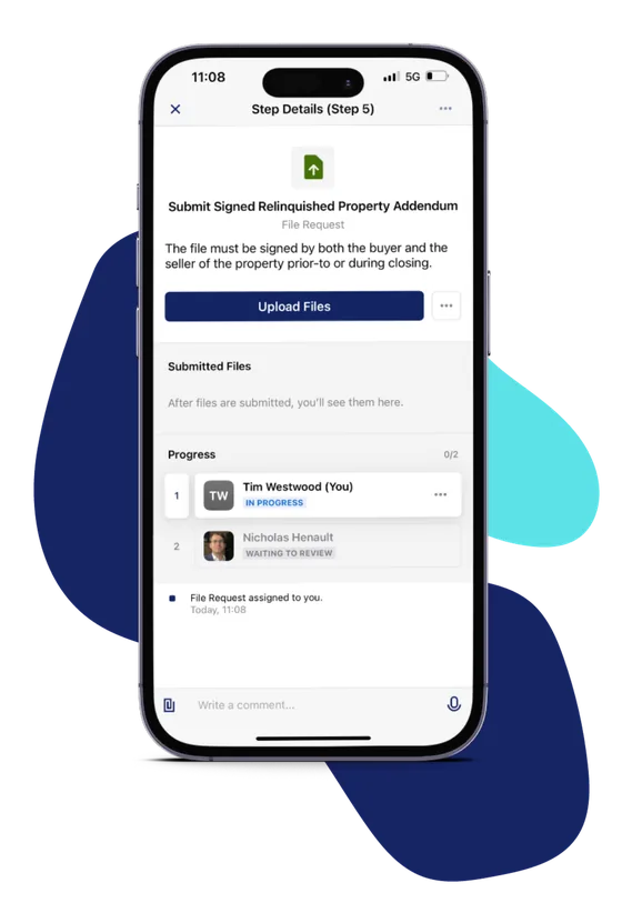 Signing and storing exchange documents inside the client portal